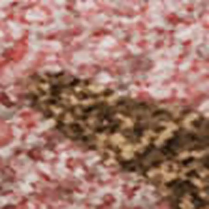 Coral Pink And Ivory Abstract Washable Area Rug With UV Protection Photo 2