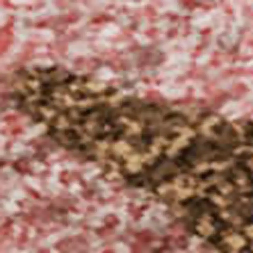 Coral Pink And Ivory Abstract Washable Area Rug With UV Protection Photo 2