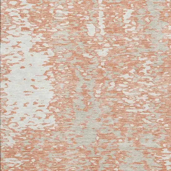 Coral Taupe And Ivory Abstract Washable Area Rug With UV Protection Photo 2