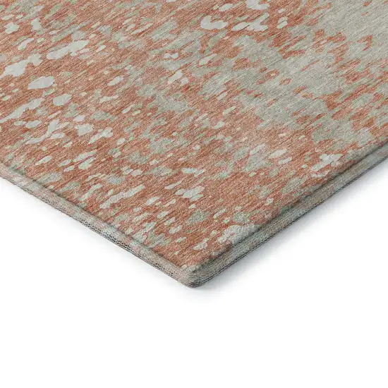 Coral Taupe And Ivory Abstract Washable Area Rug With UV Protection Photo 7
