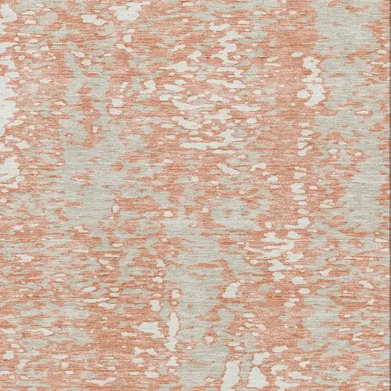 Coral Taupe And Ivory Abstract Washable Area Rug With UV Protection Photo 2