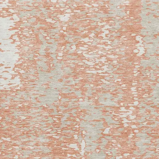 Coral Taupe And Ivory Abstract Washable Area Rug With UV Protection Photo 2