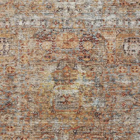 Coral Terra Cotta And Beige Floral Washable Indoor Outdoor Area Rug Photo 6