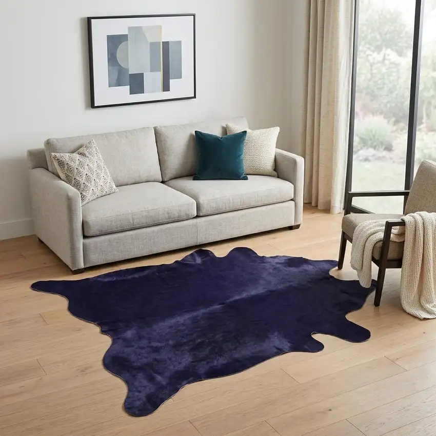 Midnight Cowhide Hand Knotted Area Rug Photo 1