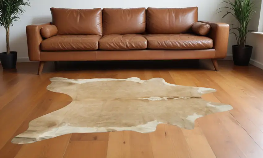 Brown and White Cowhide Hand Knotted Area Rug Photo 1