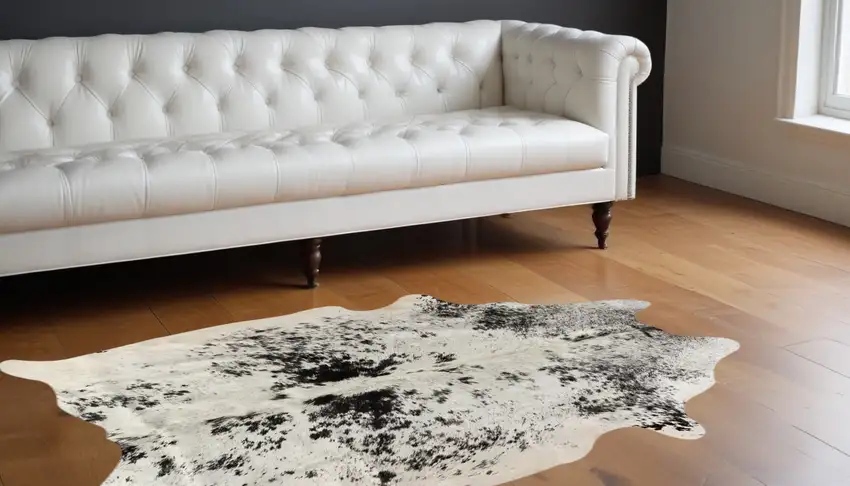 Black and White Cowhide Hand Knotted Area Rug Photo 1