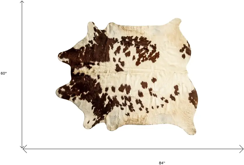 Brown and White Cowhide Hand Knotted Area Rug Photo 3