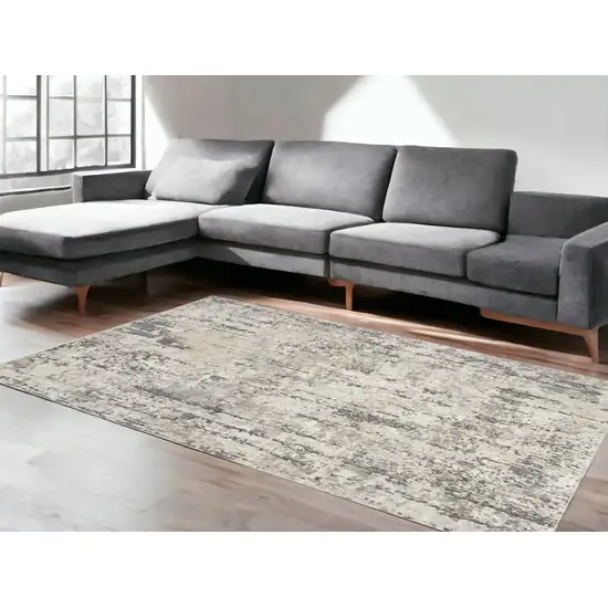 Cream Abstract Area Rug Photo 1