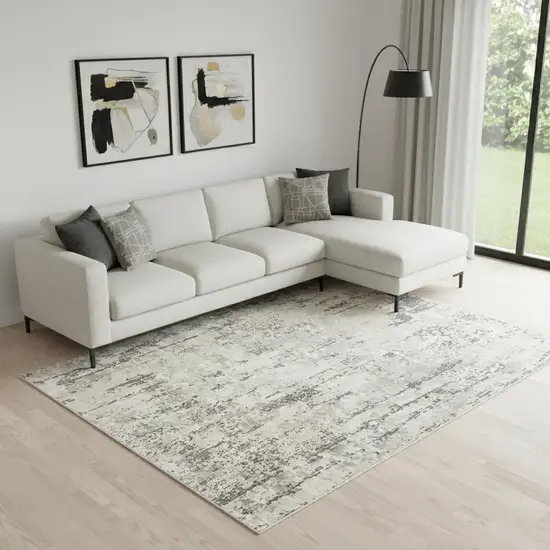 Cream Abstract Area Rug Photo 1