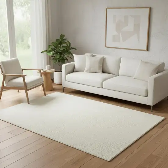 Cream Abstract Area Rug Photo 1