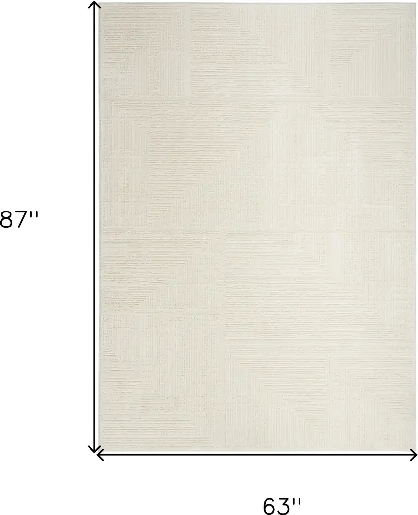 Cream Abstract Area Rug Photo 3