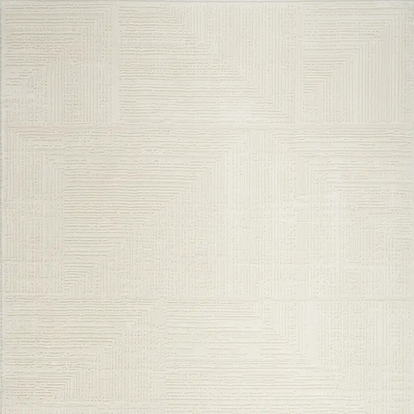 Cream Abstract Area Rug Photo 8