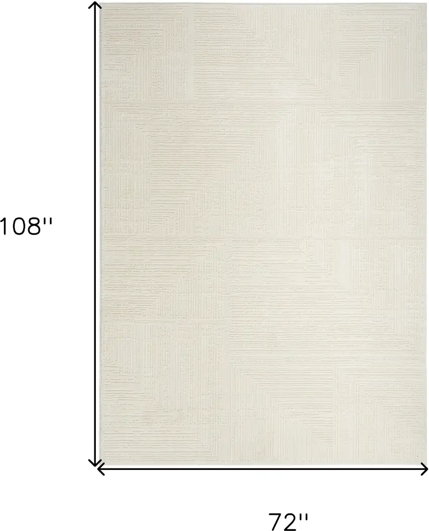 Cream Abstract Area Rug Photo 3