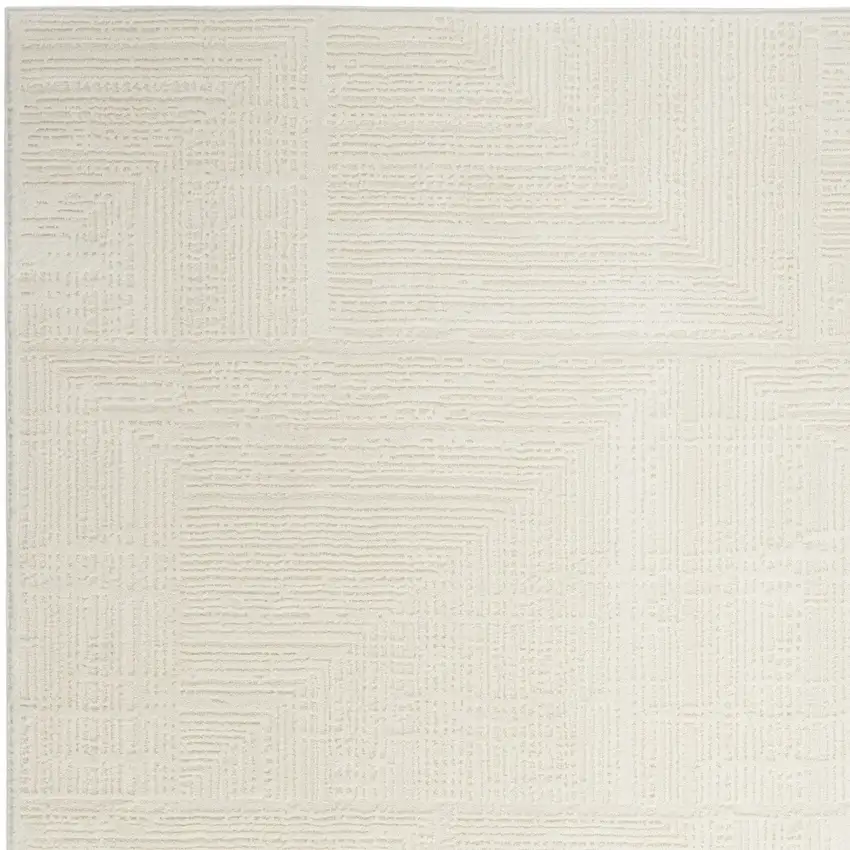 Cream Abstract Area Rug Photo 7