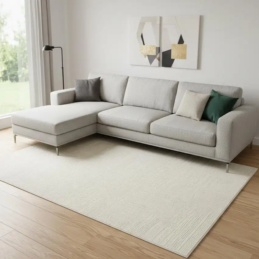 Cream Abstract Area Rug Photo 1