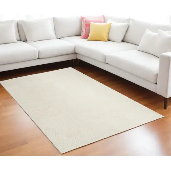 Cream Abstract Area Rug Photo 1