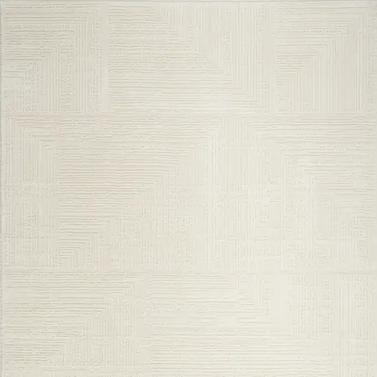 Cream Abstract Area Rug Photo 8