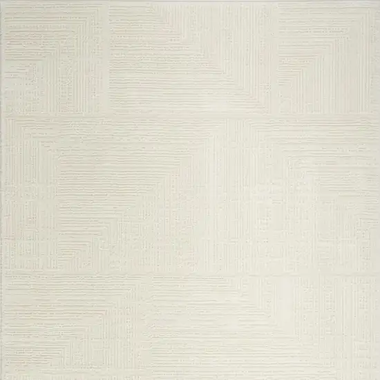 Cream Abstract Area Rug Photo 3