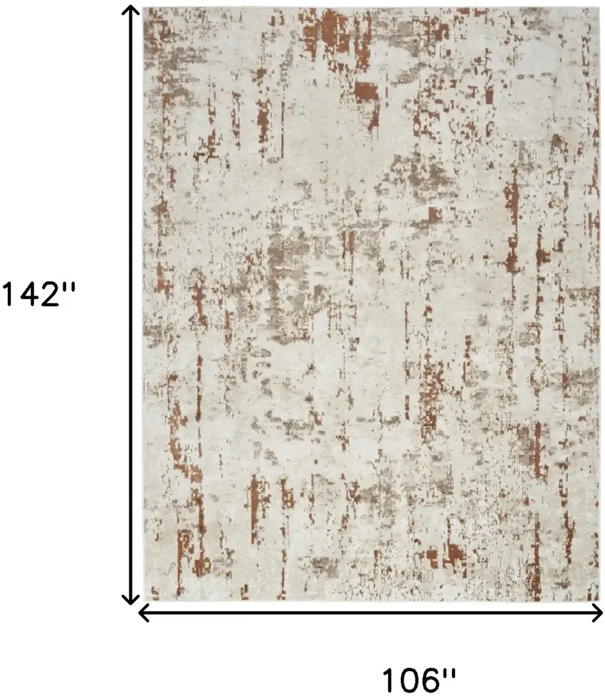 Cream Abstract Area Rug Photo 3