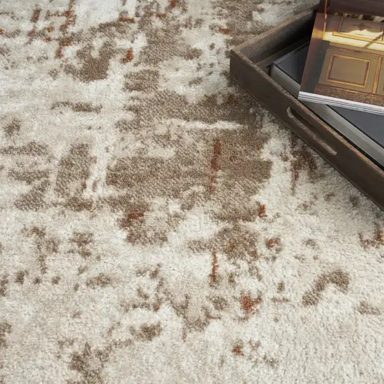 Cream Abstract Area Rug Photo 9