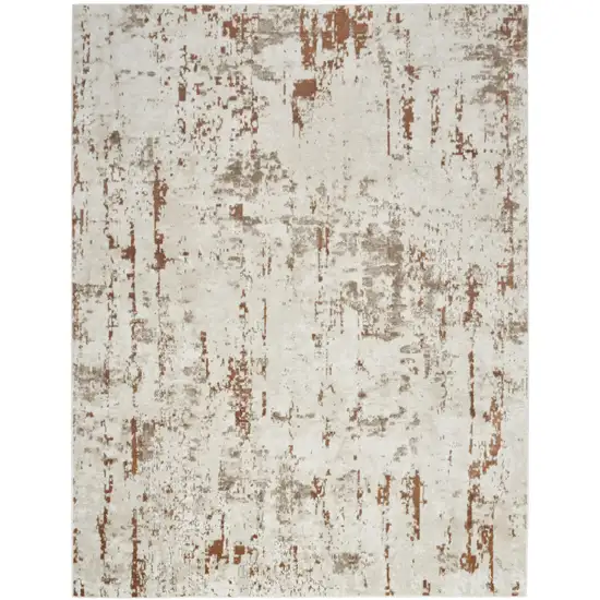 Cream Abstract Area Rug Photo 7