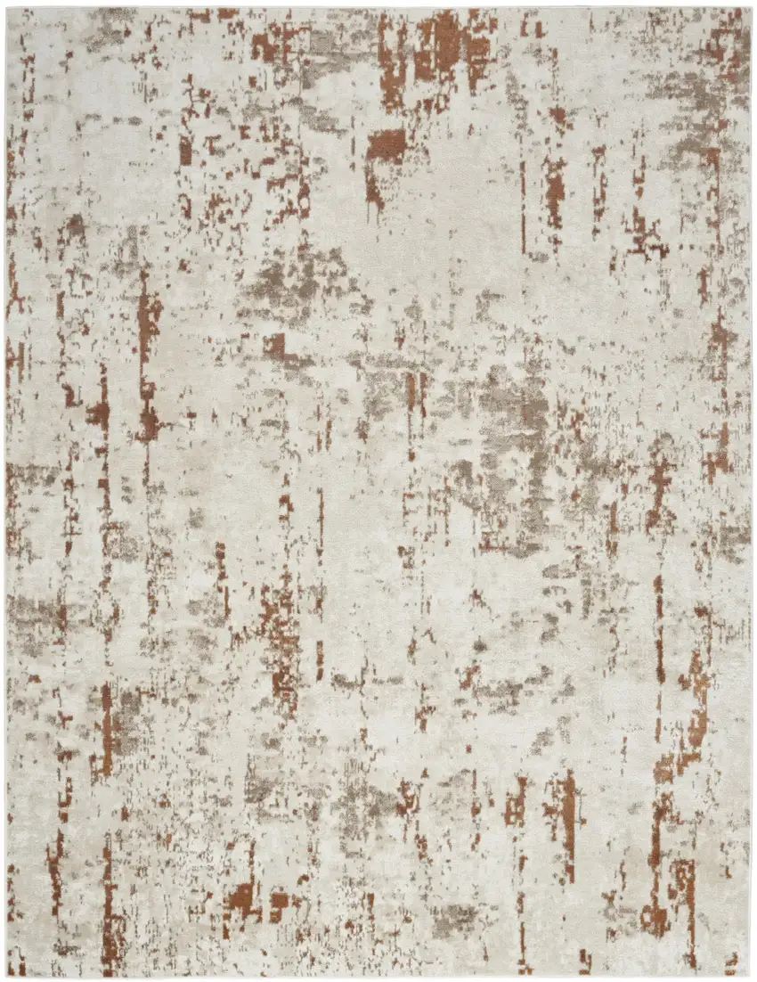 Cream Abstract Area Rug Photo 7