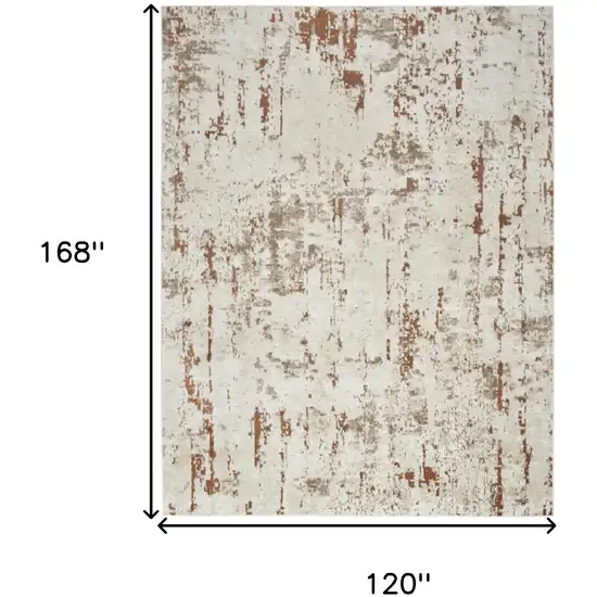 Cream Abstract Area Rug Photo 3