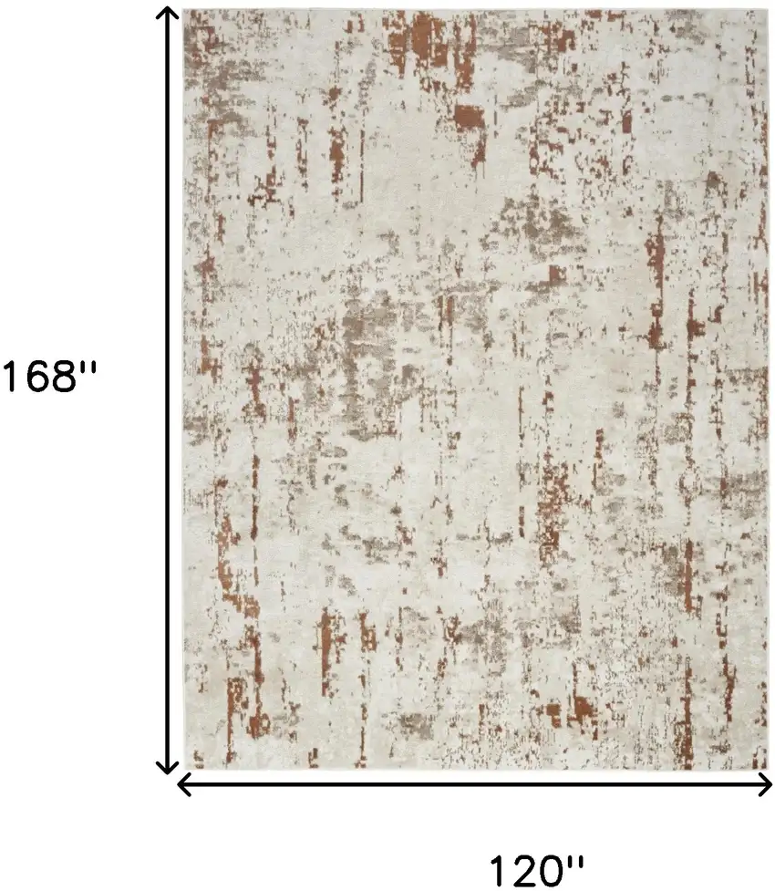 Cream Abstract Area Rug Photo 3