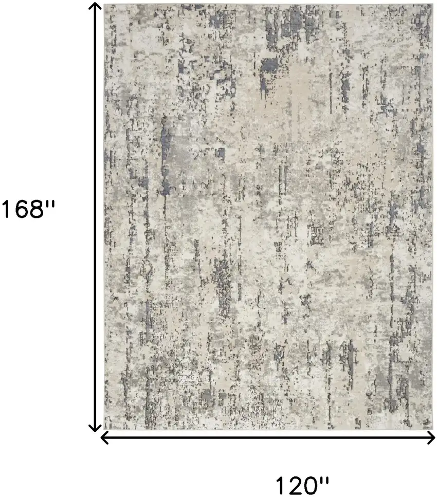 Cream Abstract Area Rug Photo 3