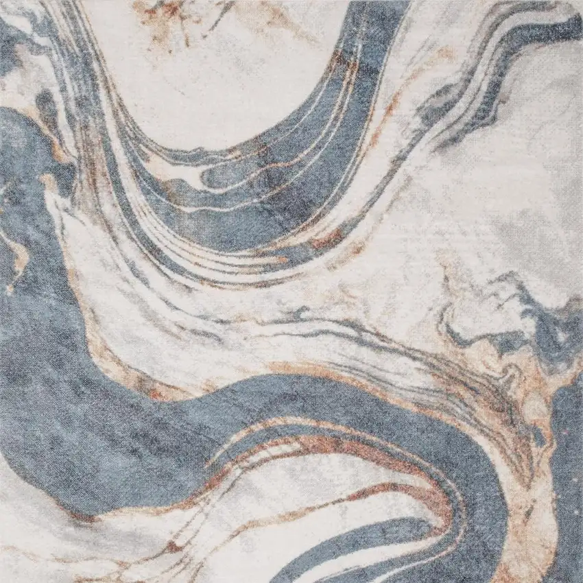 Cream Abstract Area Rug Photo 3