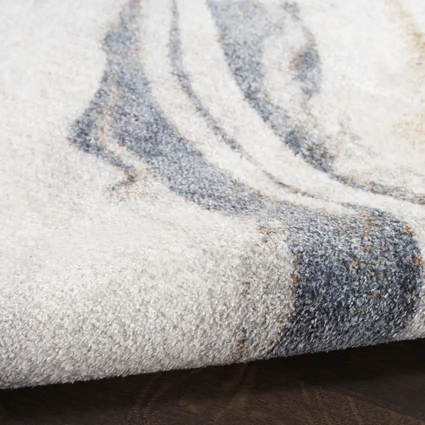 Cream Abstract Area Rug Photo 9