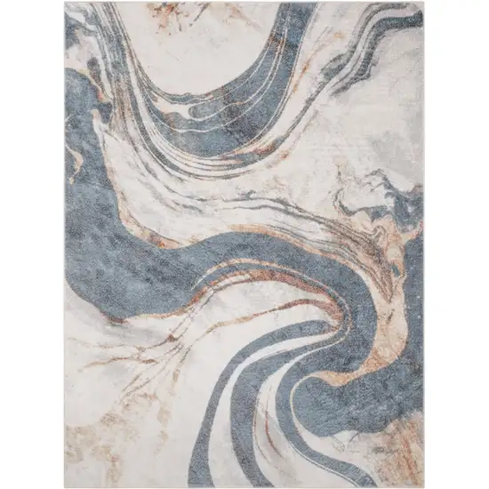 Cream Abstract Area Rug Photo 4