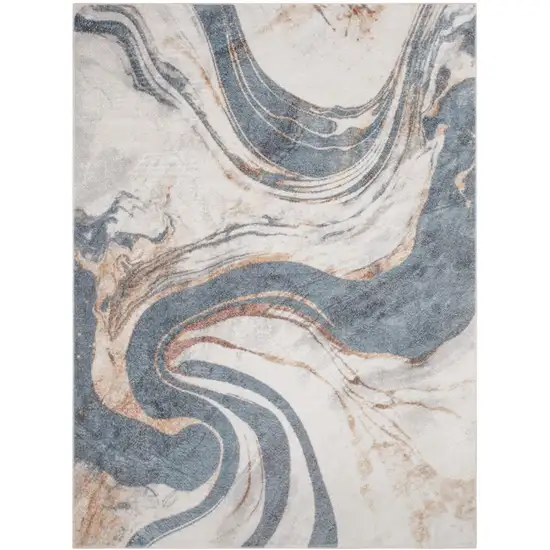 Cream Abstract Area Rug Photo 8