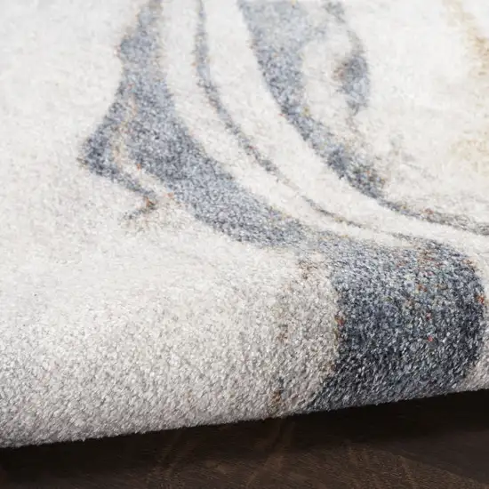 Cream Abstract Area Rug Photo 9