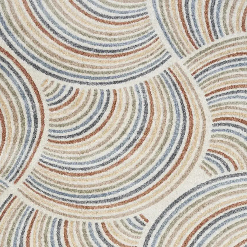 Cream Abstract Area Rug Photo 3