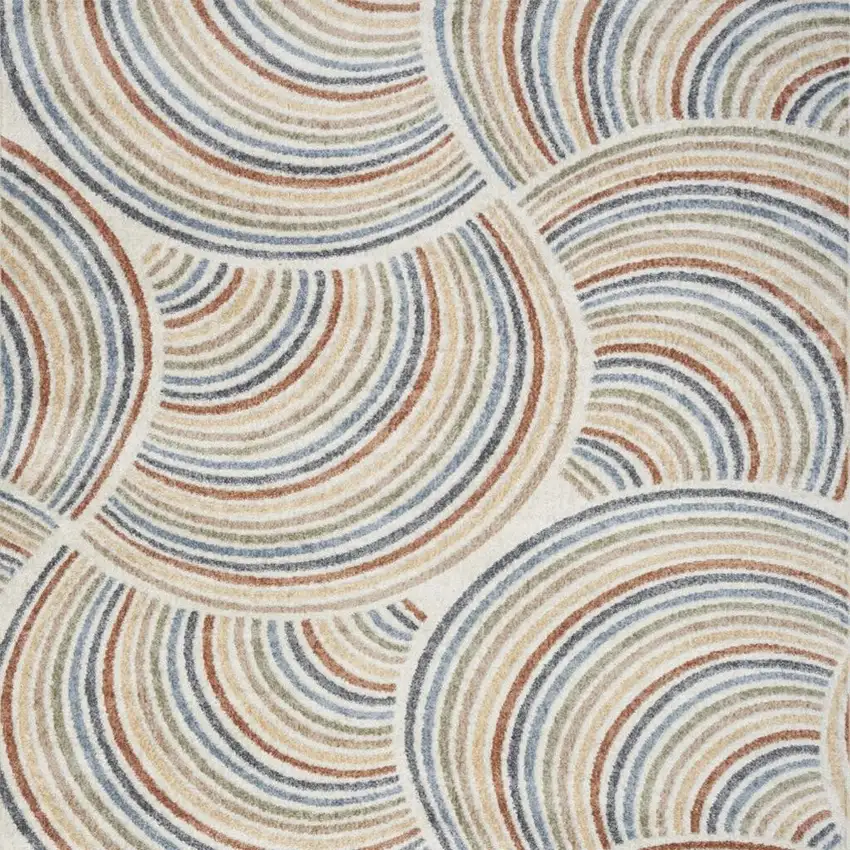 Cream Abstract Area Rug Photo 4