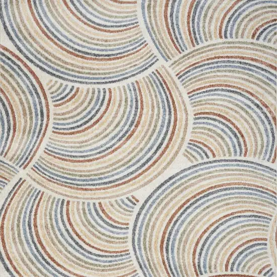 Cream Abstract Area Rug Photo 4