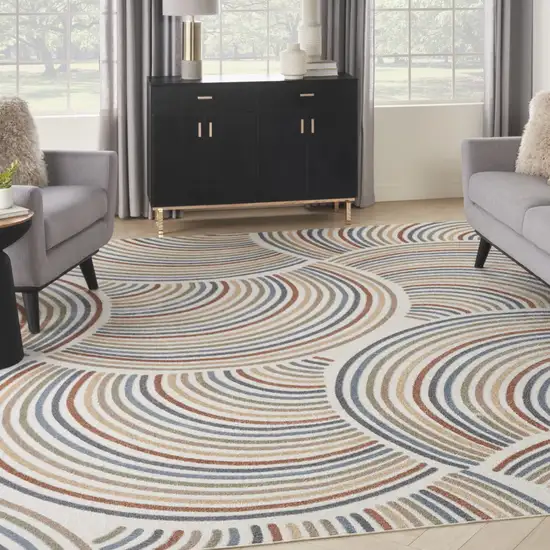 Cream Abstract Area Rug Photo 5