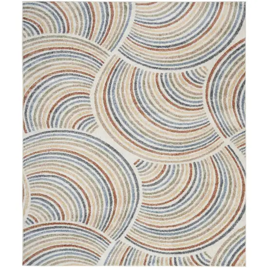 Cream Abstract Area Rug Photo 4