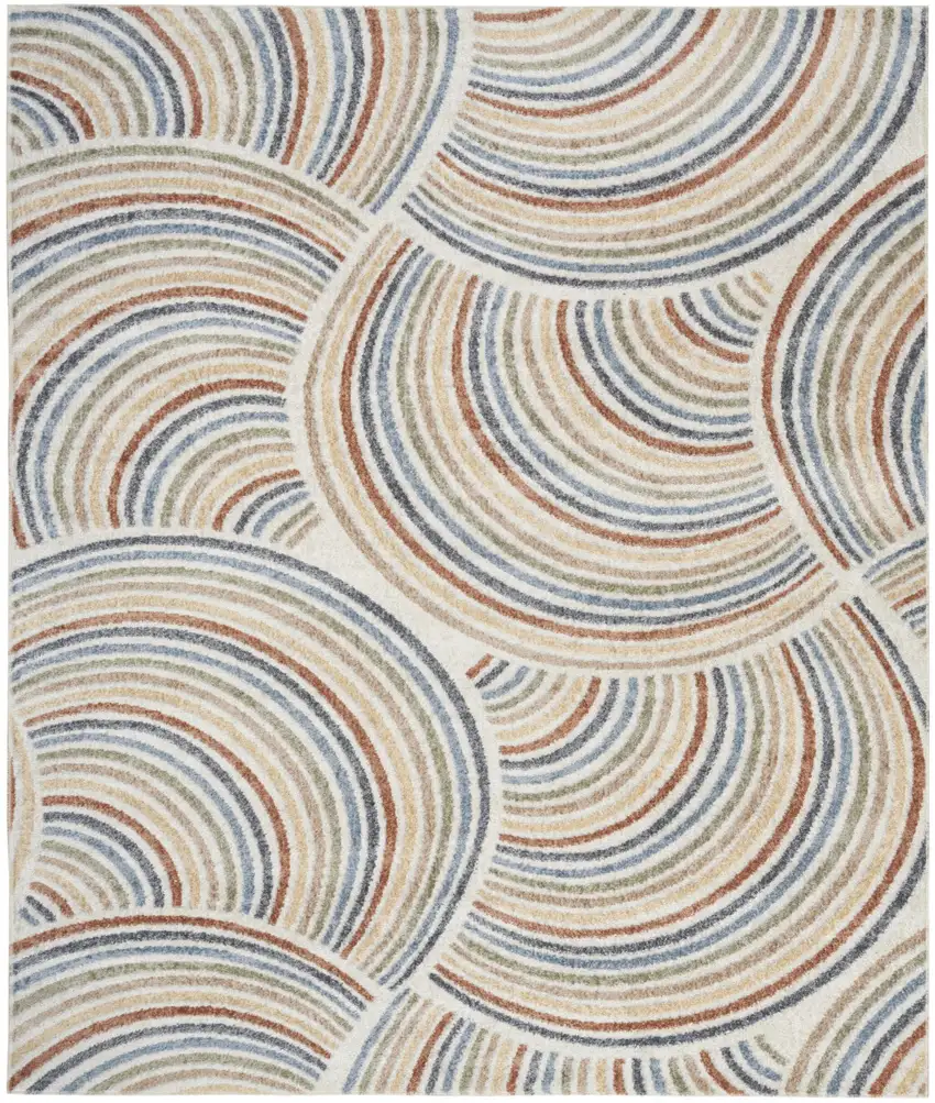 Cream Abstract Area Rug Photo 4
