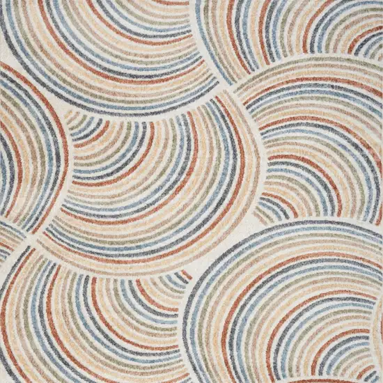 Cream Abstract Area Rug Photo 9