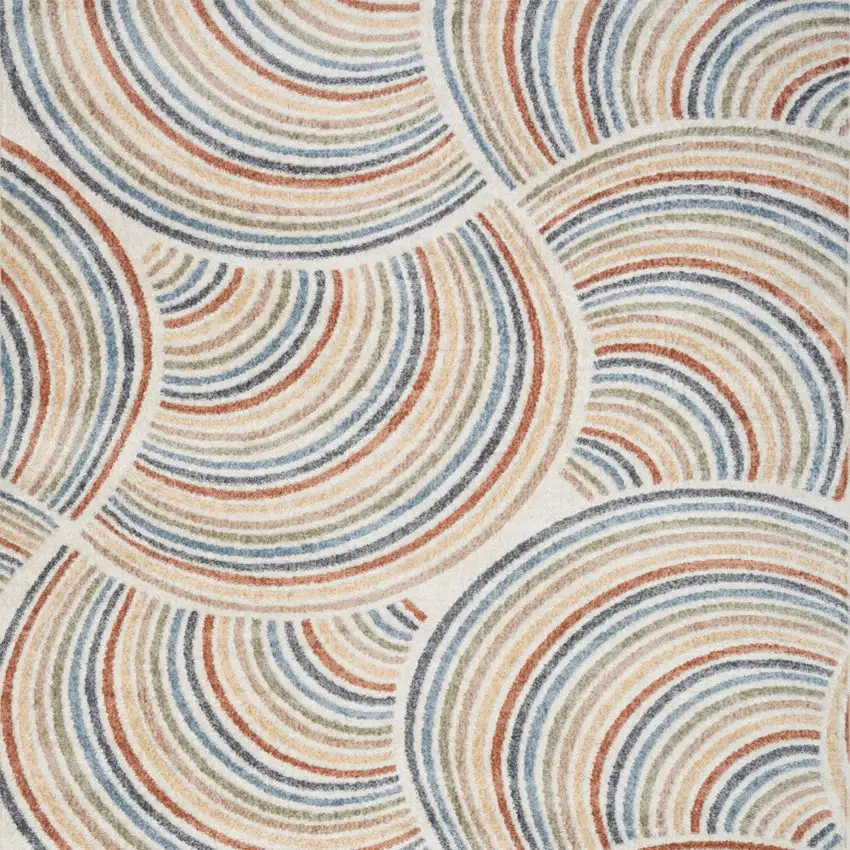 Cream Abstract Area Rug Photo 9