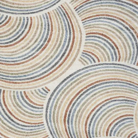 Cream Abstract Area Rug Photo 3