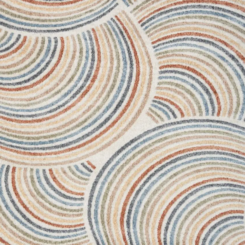 Cream Abstract Area Rug Photo 8