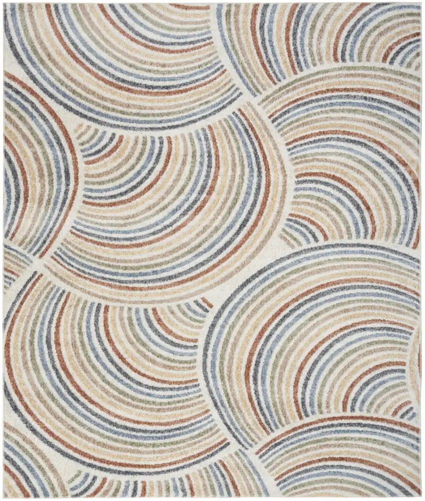 Cream Abstract Area Rug Photo 2