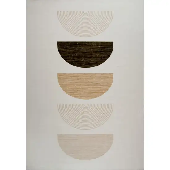 Cream Abstract Area Rug Photo 2