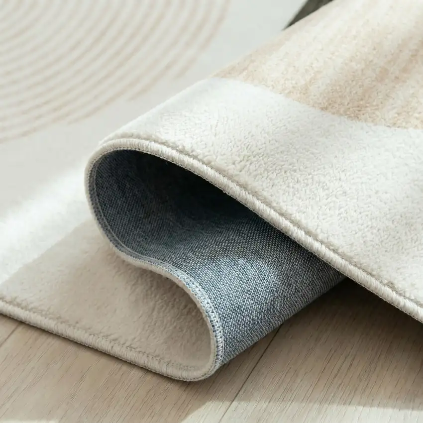 Cream Abstract Area Rug Photo 3