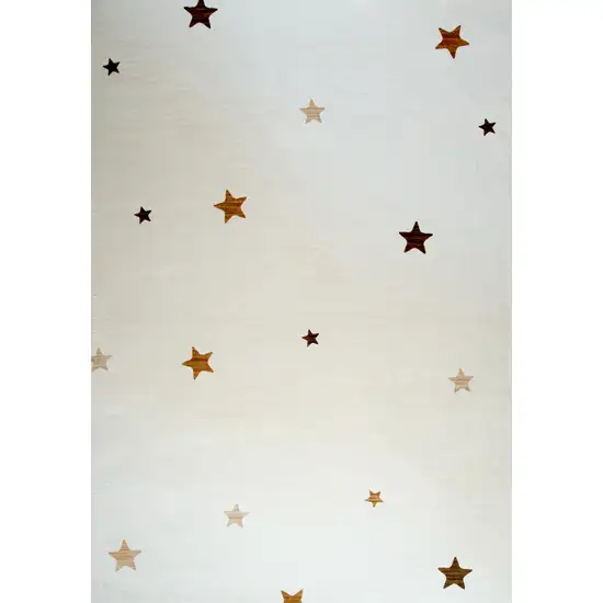 Cream Abstract Area Rug Photo 3