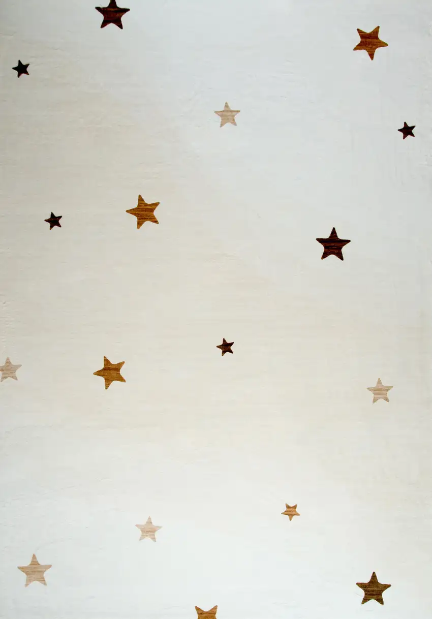 Cream Abstract Area Rug Photo 3