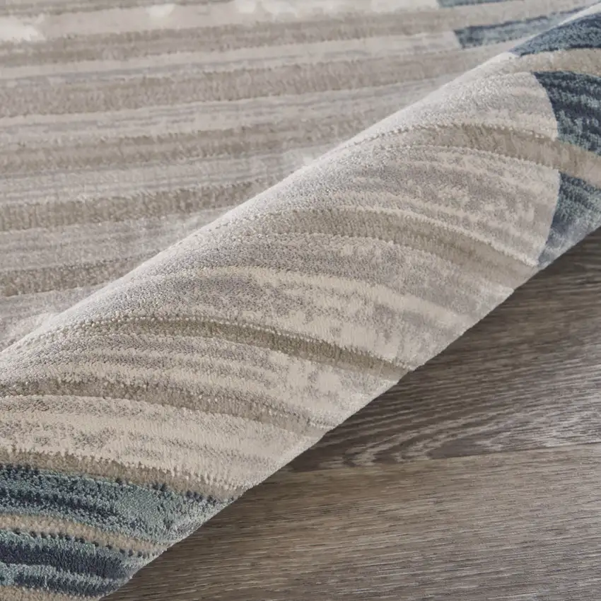 Cream Abstract Area Rug Photo 8